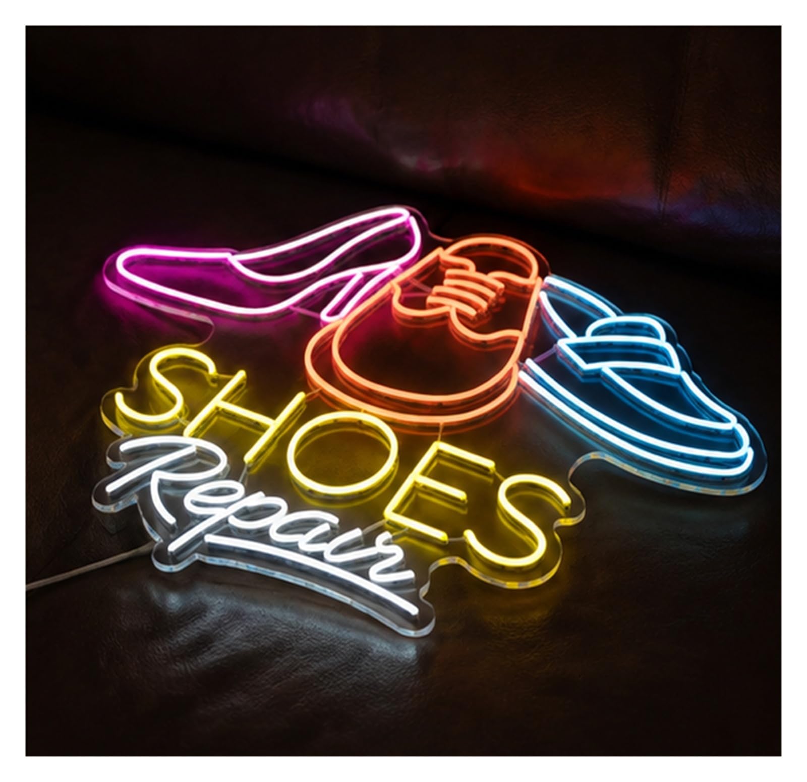 Decoración Lámparas Reparación De Zapatos Letrero Neón | Cartel Comercial De Zapatería, Reparación De Calzado, Zapatería, 55cm
