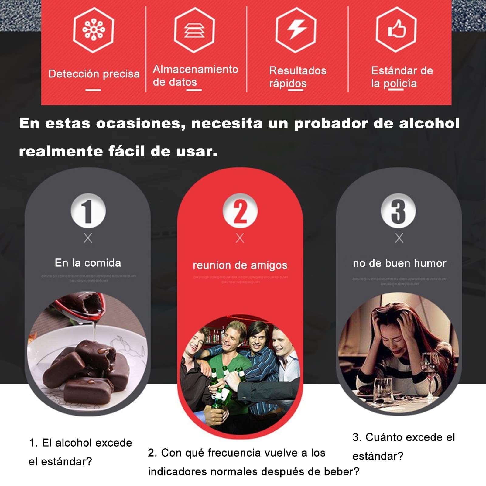 Alkomat alkoholowy – przenośny detektor BAC o wysokiej dokładności do użytku osobistego i imprezowego, profesjonalny tester oddechu do użytku domowego
