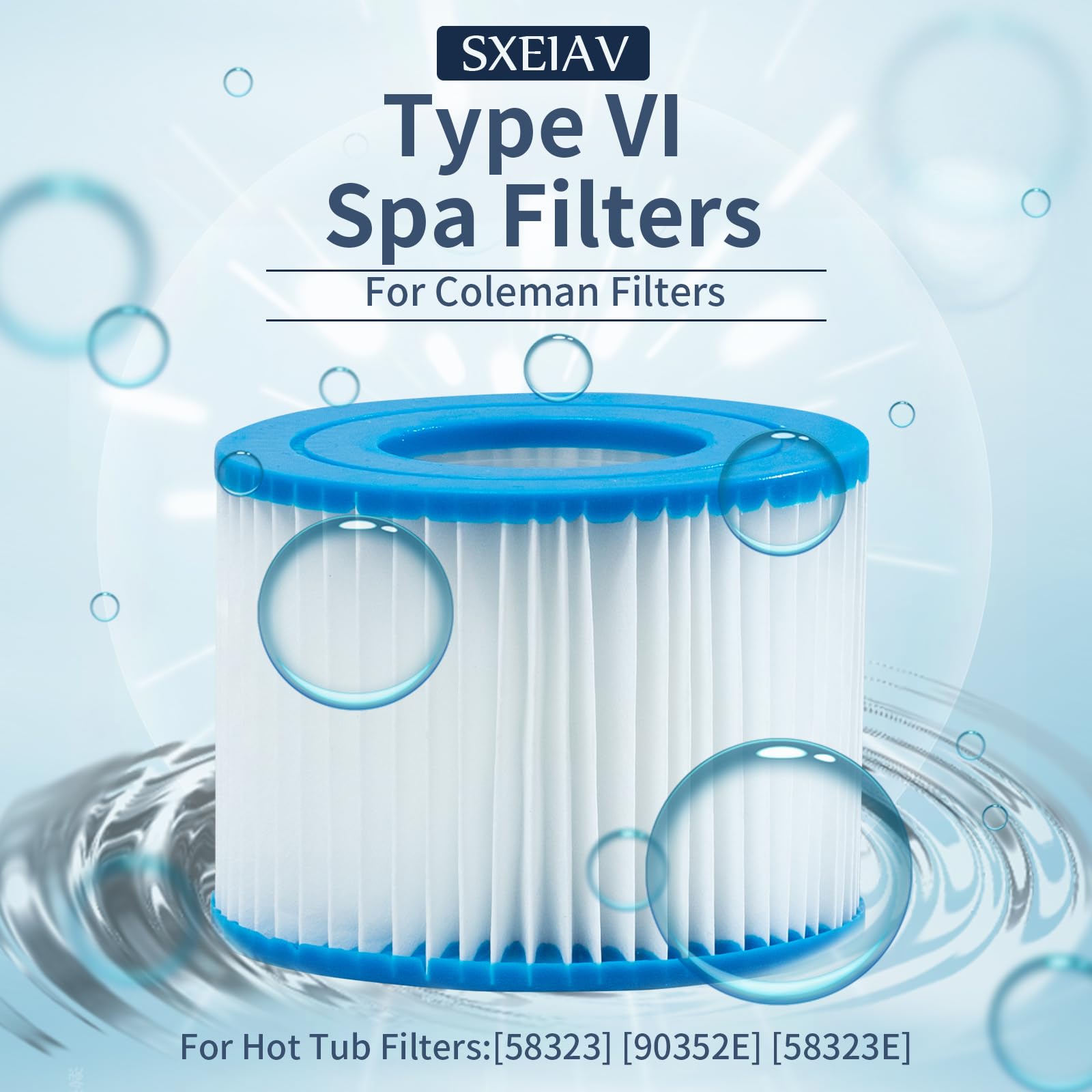 Filtro de spa tipo vi y cartucho de repuesto para filtro de bañera de hidromasaje Coleman, para filtro inflable de bañera de hidromasaje (paquete de 8) | Cartucho de repuesto para filtros de bañera de hidromasaje Coleman, para filtro inflable de bañera de
