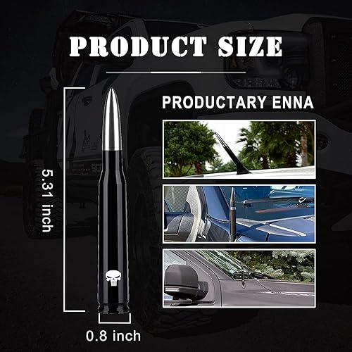 Miniatura 3 de Yonput Paquete de 1 antena de bala para automóvil, para GM Chevy Silverado 1500 2500 3500 HD Avalanche GMC Sierra 1500 2500 3500 Denali accesorios