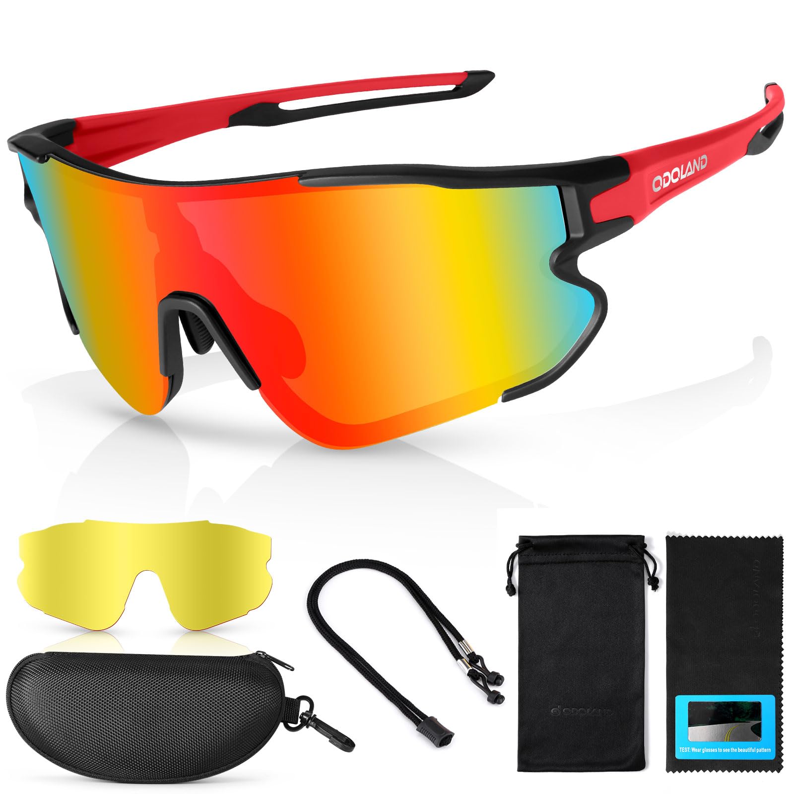 Odoland Gafas de Ciclismo Polarizadas para Hombre y Mujer, para Día y de Noche, Gafas de Sol Deportivas Protectoras UV400 para Ciclismo Moto Correr Pescado