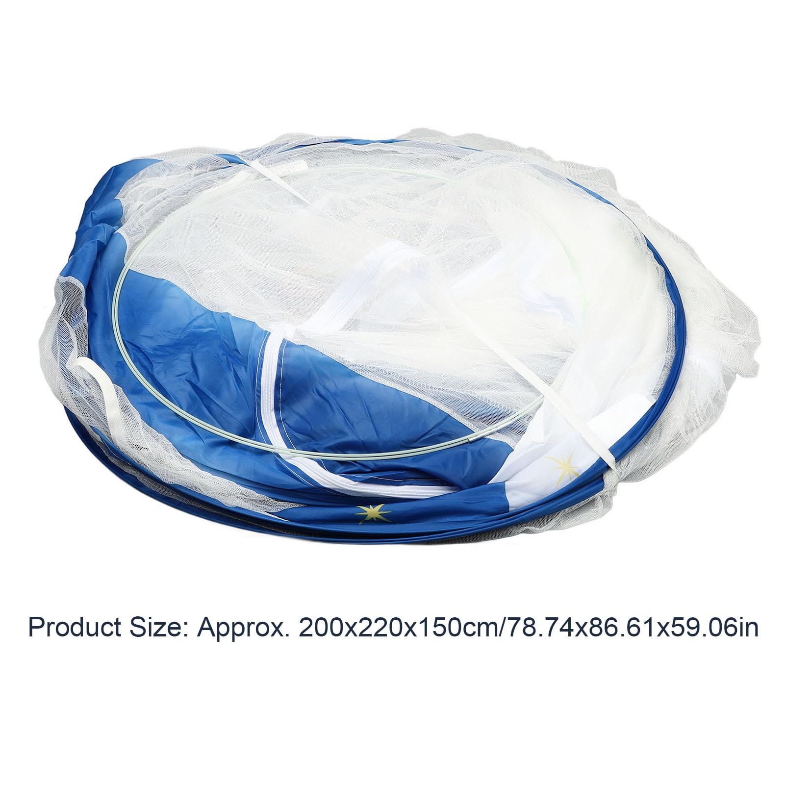Socobeta Tenda a Rete da Letto con Doppia Porta Inferiore con Cerniera, Telaio in Filo di Acciaio, Baldacchino Pieghevole per Camera da Letto, Campeggio, 200x220x150 Cm