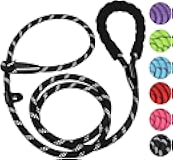 Dog Leash, 6 FT Heavy Duty Dog Leashes, Durable Premium Quality Strong Rope Slip Leash with Comfortable Padded Handle and Highly Reflective Threads for Small Medium and Large Dogs, (Black)