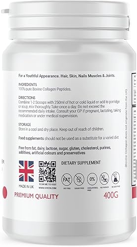 Miniatura 8 de Polvo de hidrolizado de colágeno orgánico, sin azúcar y gluten, sin sabor, péptidos de colágeno en polvo para mujeres y hombres, suplemento de