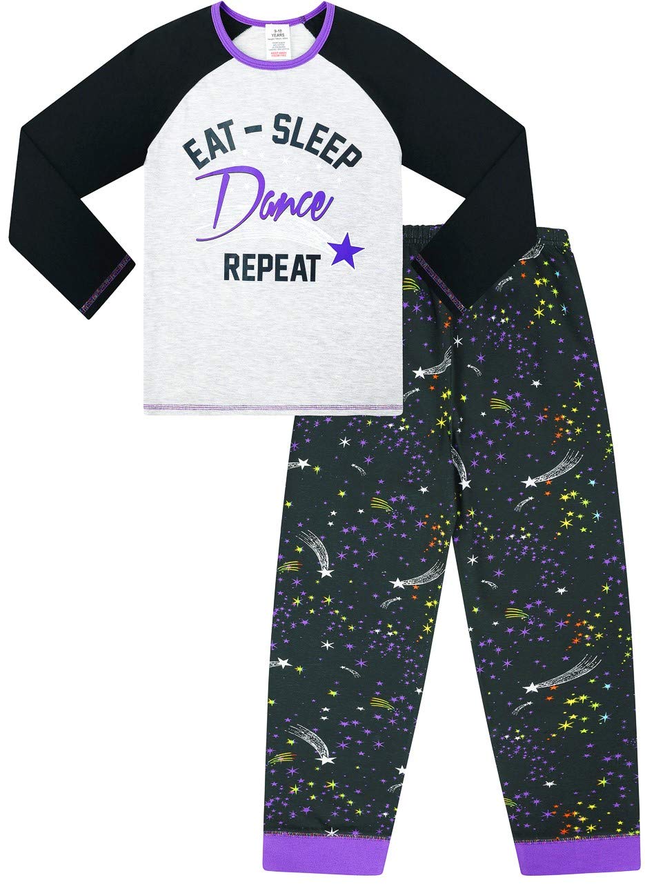 ThePyjamaFactoryEat Sleep Dance Repeat Star Girls Long Pyjama Set