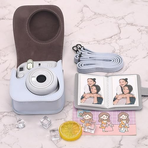 Miniatura 7 de Frankmate Funda protectora compatible con cámara de película instantánea Fujifilm Instax Mini 12 11 9 8 con bolsillo para accesorios y correa