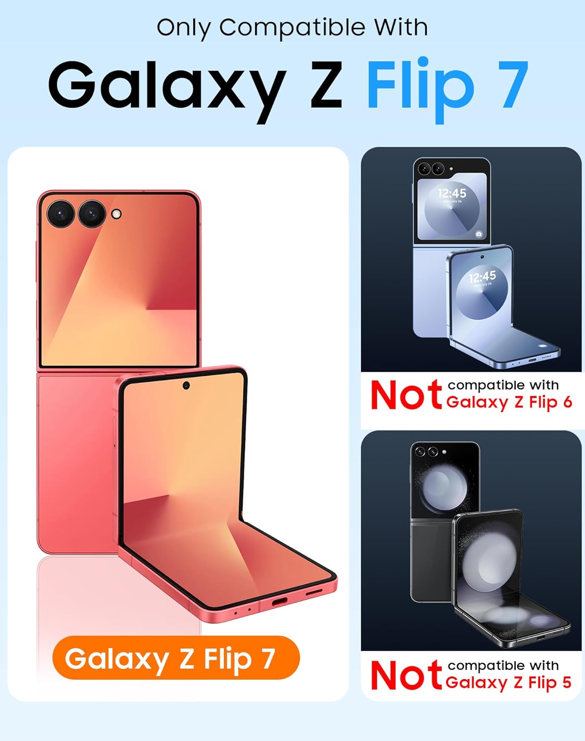 Vizvera for Samsung Galaxy Z Flip 7 Case with Magnetic Power [Slim Design][Screen Protector][Hinge Protection] Translucent Matte Shockproof Protective Phone Case for Galaxy Z Flip 7(Magnetic Coral)