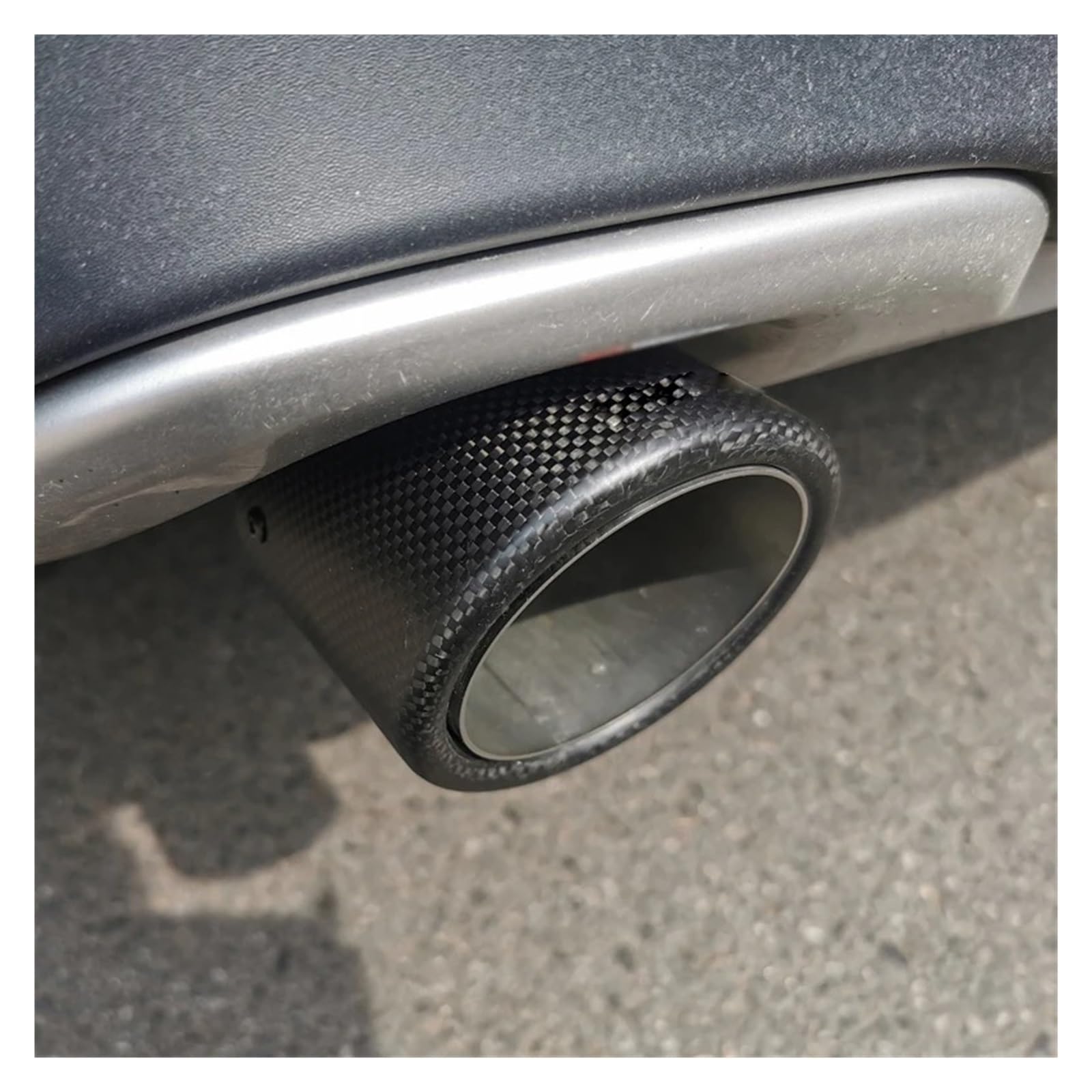 Tubo Extremo Escape Punta De Escape Fibra De Carbono Para Jeep Para Cherokee 2014-2017 Silenciador Trasero, Piezas Decorativas Para Coche(A with logo 1PC)