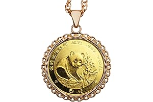 1988 China 1/20 Oz .9999 Fine Gold Panda Pendant - 14K Solid Yellow Gold Embellishment