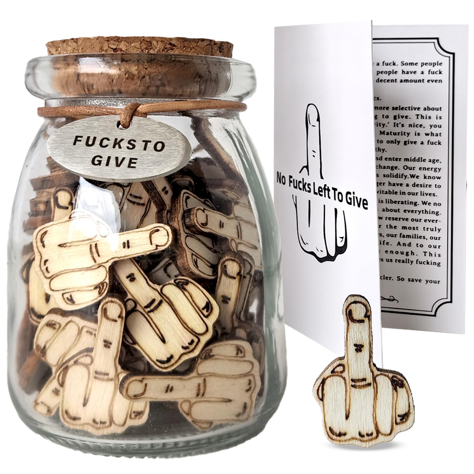 Amazon.com: Jar of Fu c ks to Give Gag Gift, Fuck Fingers Wooden