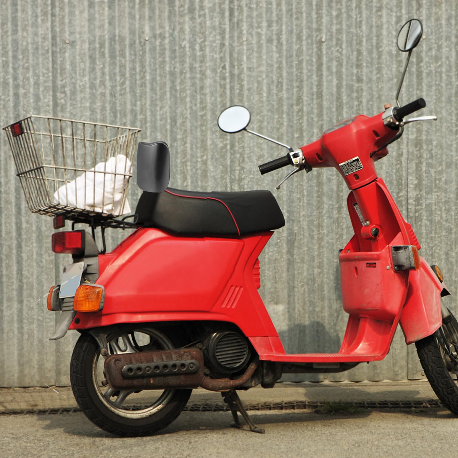 Schienale per Moto Supporto Imbottito per Passeggeri Cuscino Posteriore in Pu per Scooter e Biciclette Elettriche Distanziati