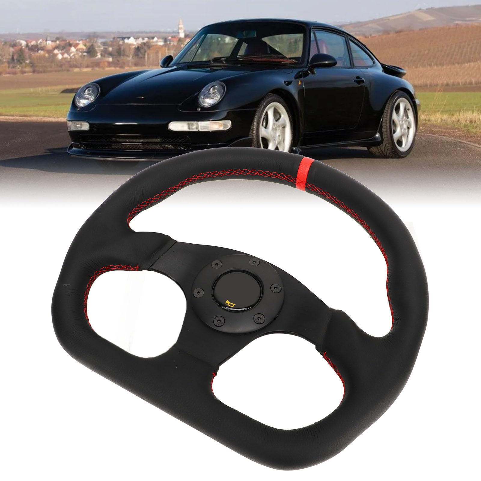 Volante Sportivo ANGGREK 350 Mm Per Auto Da Corsa - Design Deep Dish, 6 Bulloni, Universale