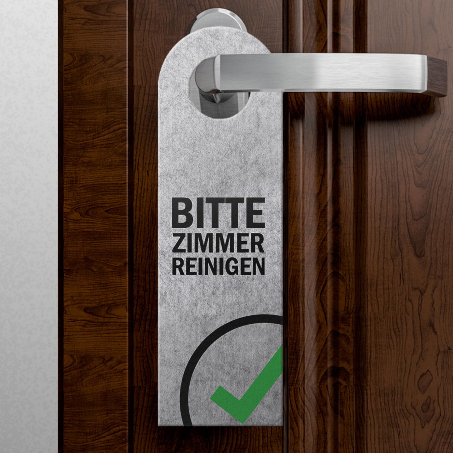 Trendaffe Cartello Porta Hotel – Si Prega Di Non Disturbare / Pulire La Stanza – Doppio Lato In Feltro Grigio