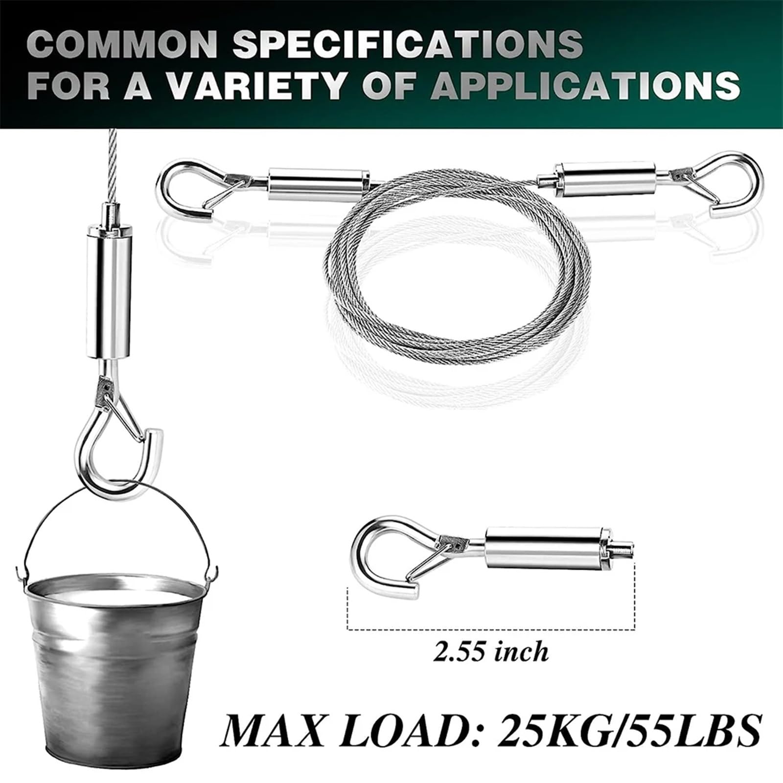 Filo Per Appendere Quadri Regolabile: Acciaio Inox, Portata 45 Kg, 2m - 3