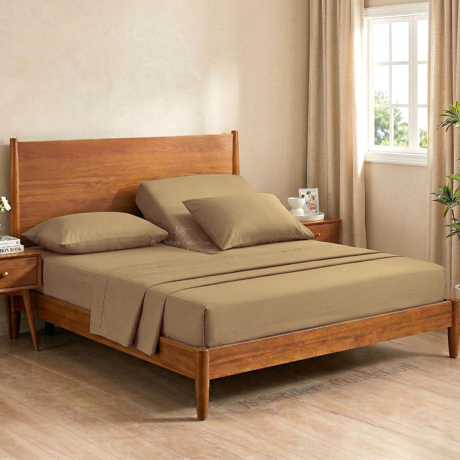 Photo 1 of JS Sanders Collection Cal. King Split Head Sheet Set - Taupe