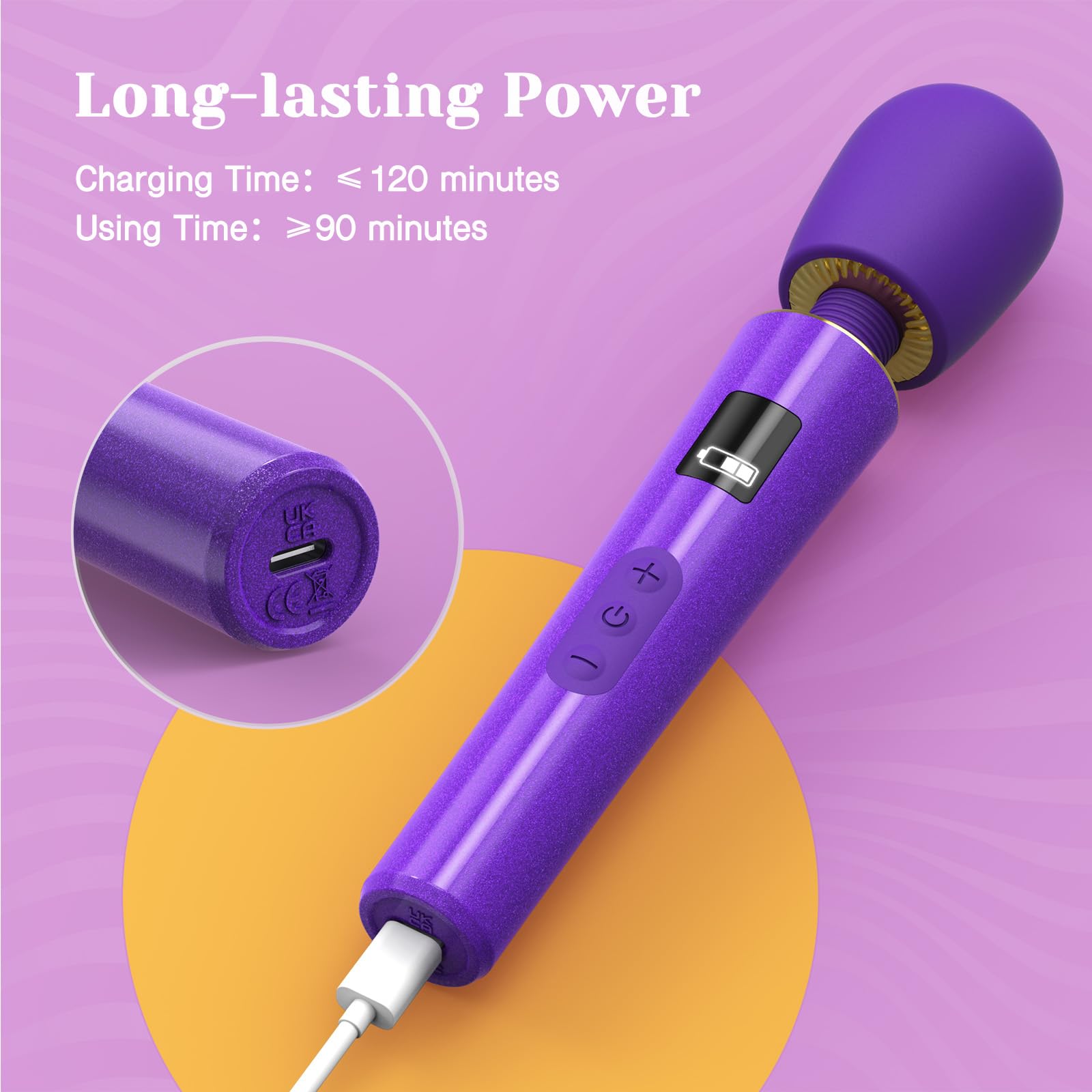 Tracy's Dog Wand Vibrator for Women- Powerful Cordless Full-Body Massager, Waterproof & Rechargeable, Clit Stimulator with 5 Modes & 3 Speeds, Adult Sex Toys for Solo & Couples, Erotic Massage, Hammer: Mini Neon Purple
