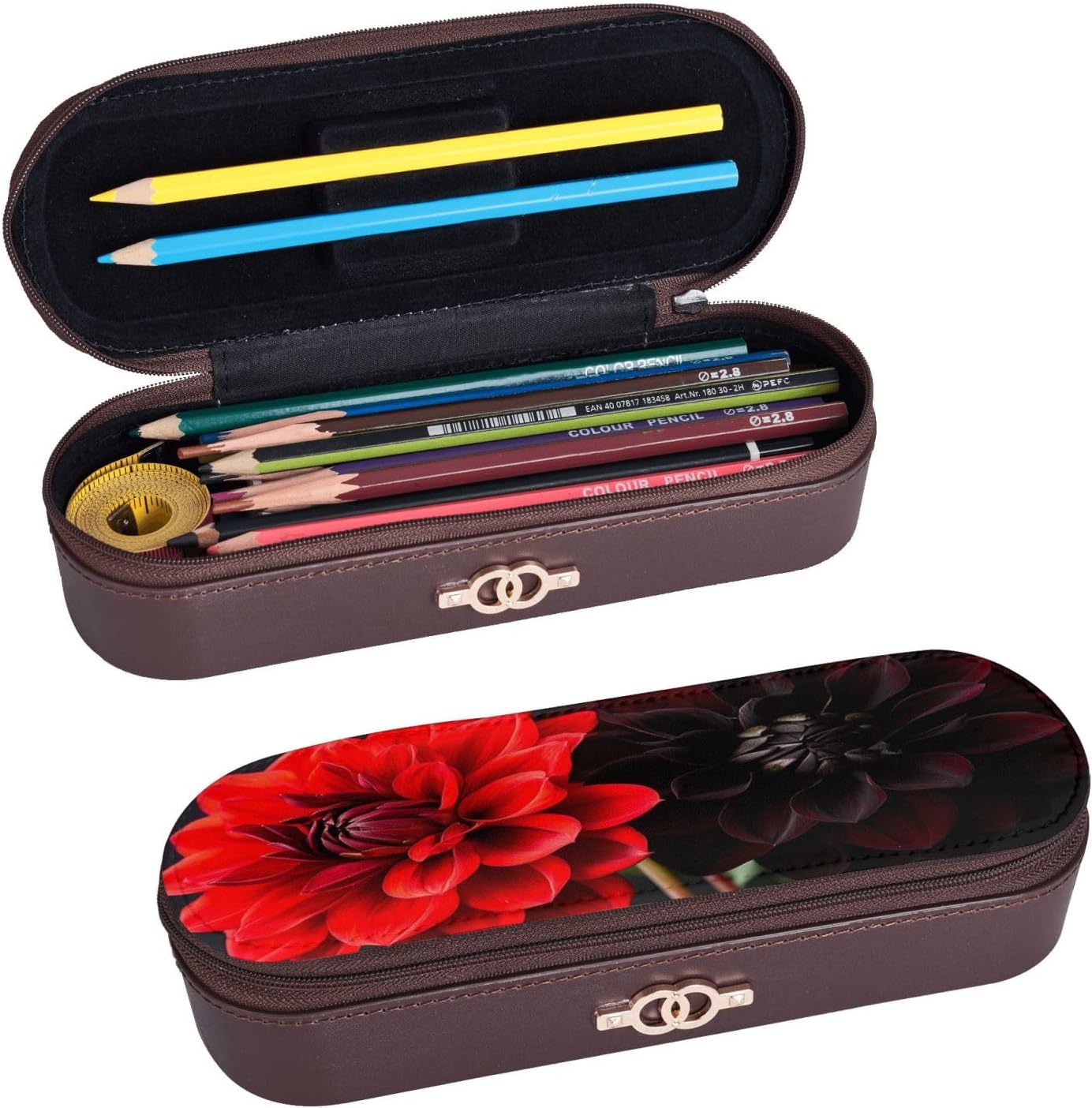 Mysterious Jasmine Flower Leather Multi Slot Pen Storage Case image 2