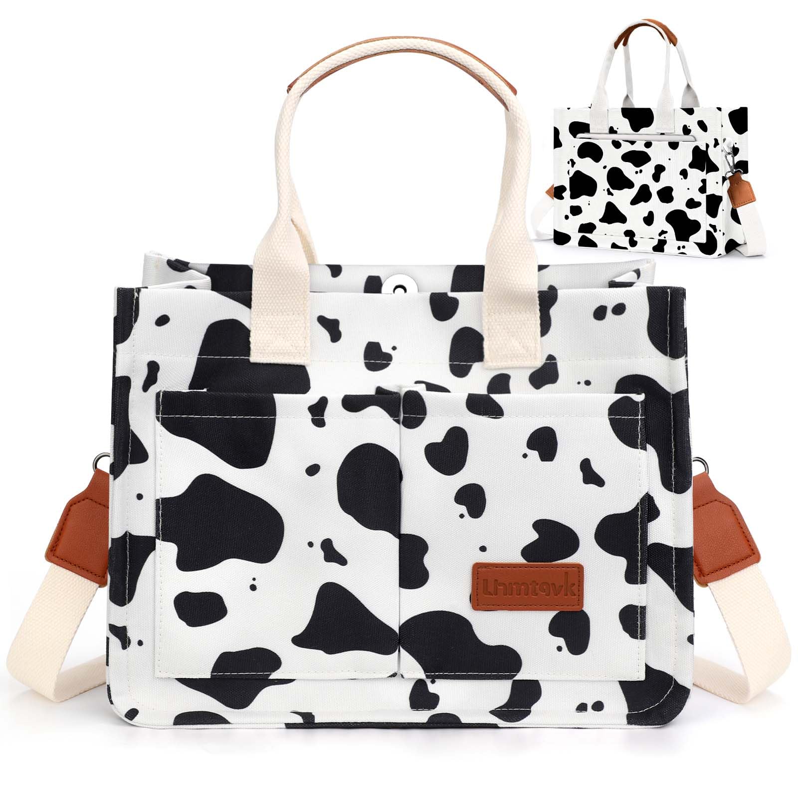 LHMTQVK Canvas Tote Bag for Women, Large Work Purses Bible Tote