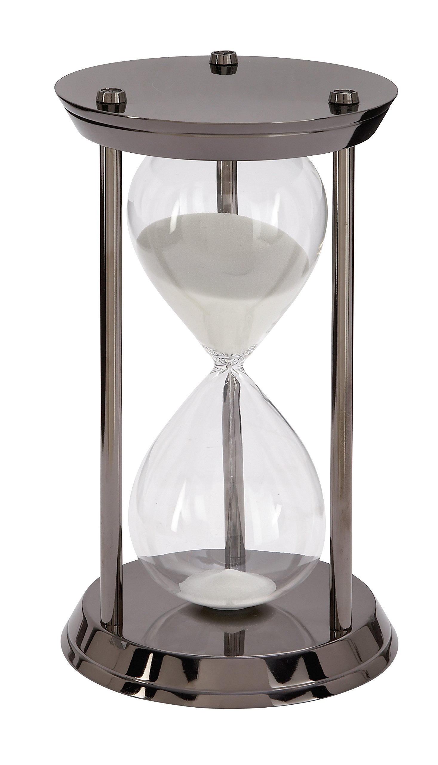 Deco 79 53429 Metal and Glass Sand Timer, 12" x 7", Metallicblack