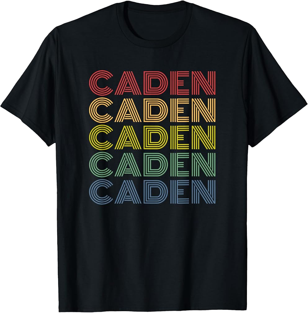 Caden Wordmark Pattern Personalized Name Retro T-Shirt
