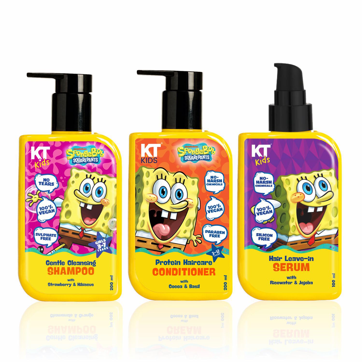 KT Kids Hair Care Combo for Ages 3–12 for Girls | Leave-In Hair Serum 100ml + Haircare Cream 200ml + Gentle Cleansing Shampoo 200ml | With Keratin, Rice Water, Cocoa Butter & Oils-image-29