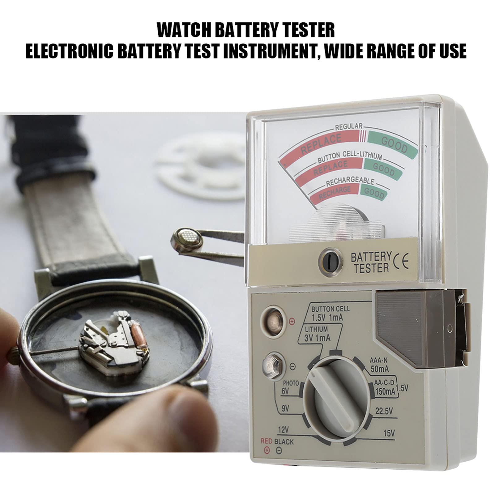 Tester Batteria Digitale Universale per Batterie a Bottone 9V e 1.5V - Misura Velocemente la Durata della Carica
