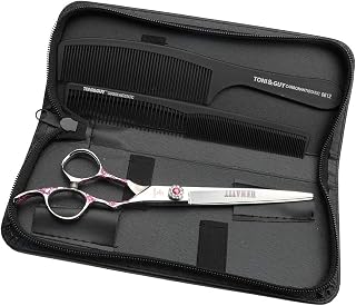 HEMATITE Tijeras de corte (7 pulgadas, mango de ciruela), color rosa