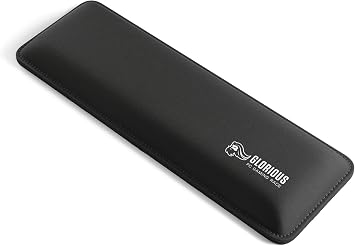 Glorious Wrist Pad/Rest - Compact - Black - Mechanical Keyboards, Stitched Edges, Ergonomic | 12x4 inches | 25mm/1in Thick GWR-75 Compact Black