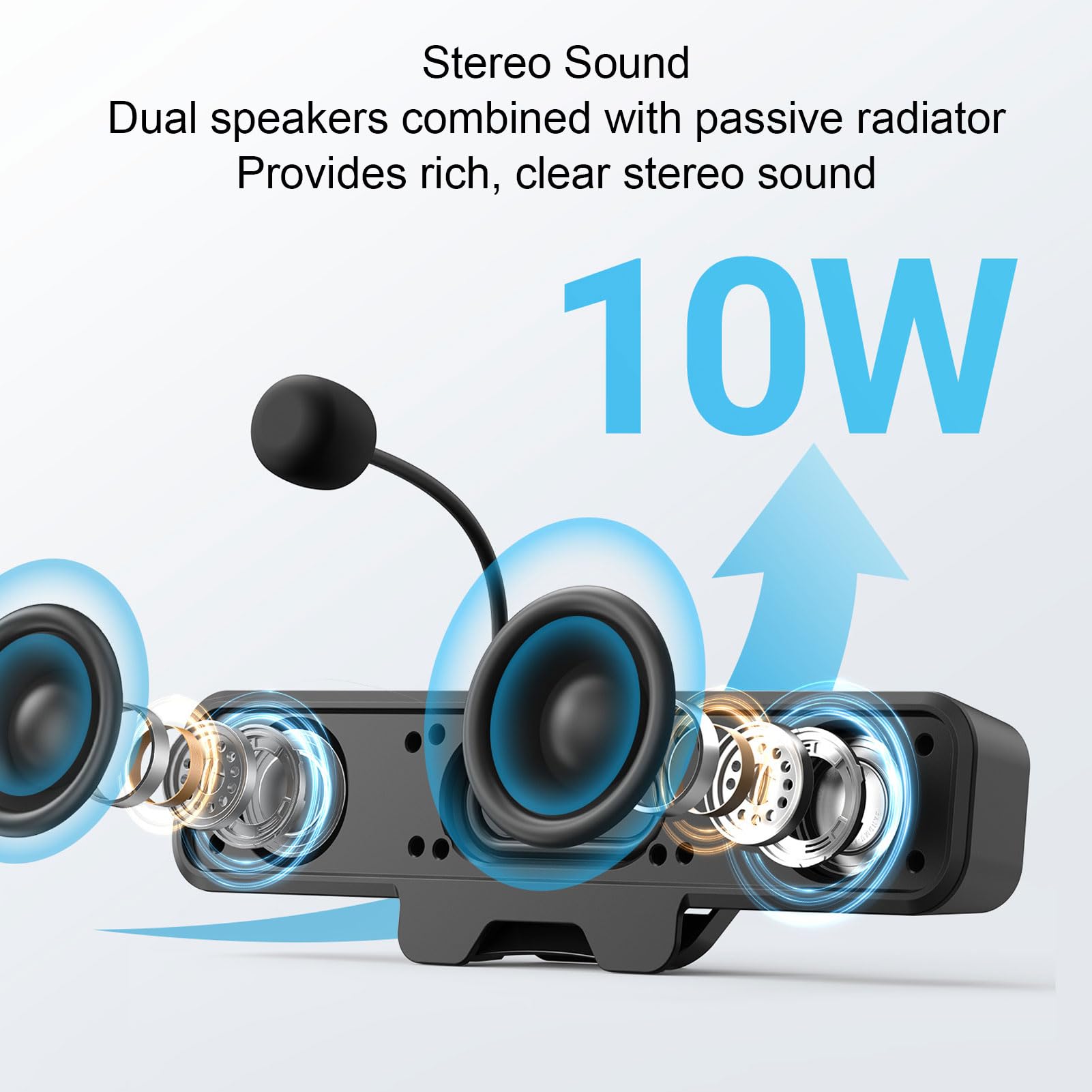 Keenso Cavo USB Speaker Desktop con Riduzione del Rumore
