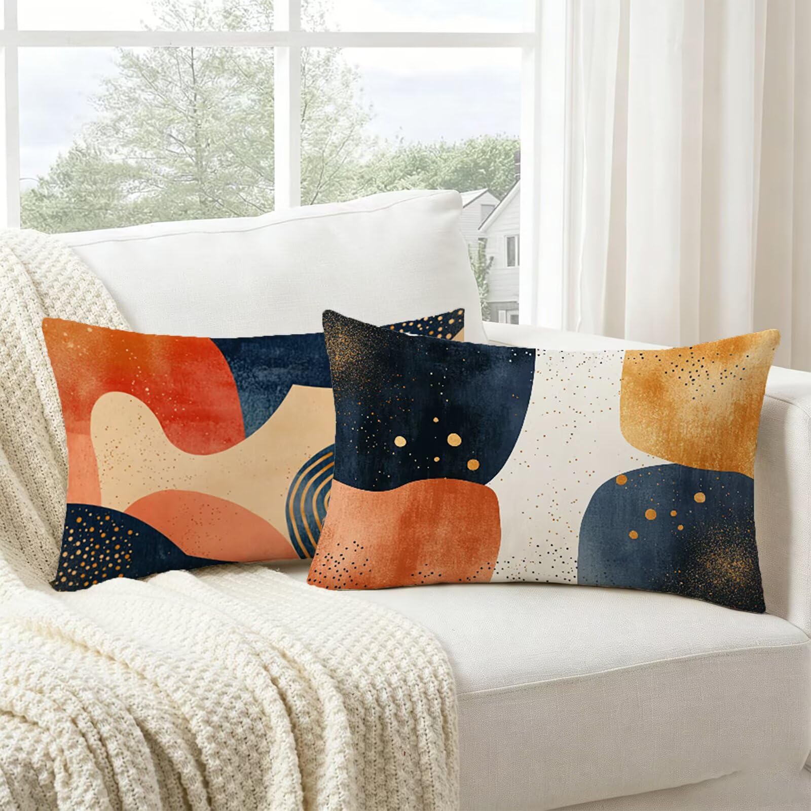 Coussin extérieur imperméable en lin rétro de haute qualité