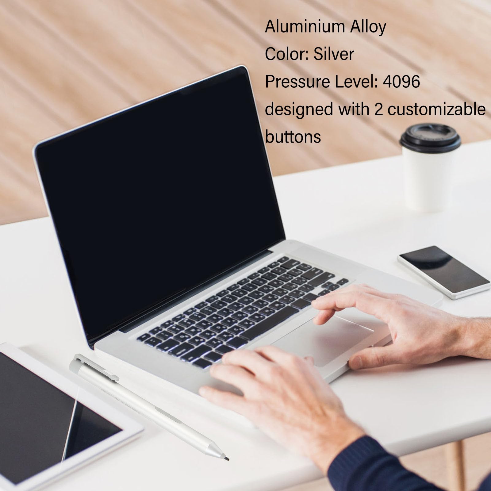 Aktiver Eingabestift für EliteBook, 4096 Druckstufe, 2 Anpassbare Tasten, Smart Pen für EliteBook X360 1030 G3 G4 1040 G5 G6, für X2 1013 G3 G4, für ZBook Studio X360 G
