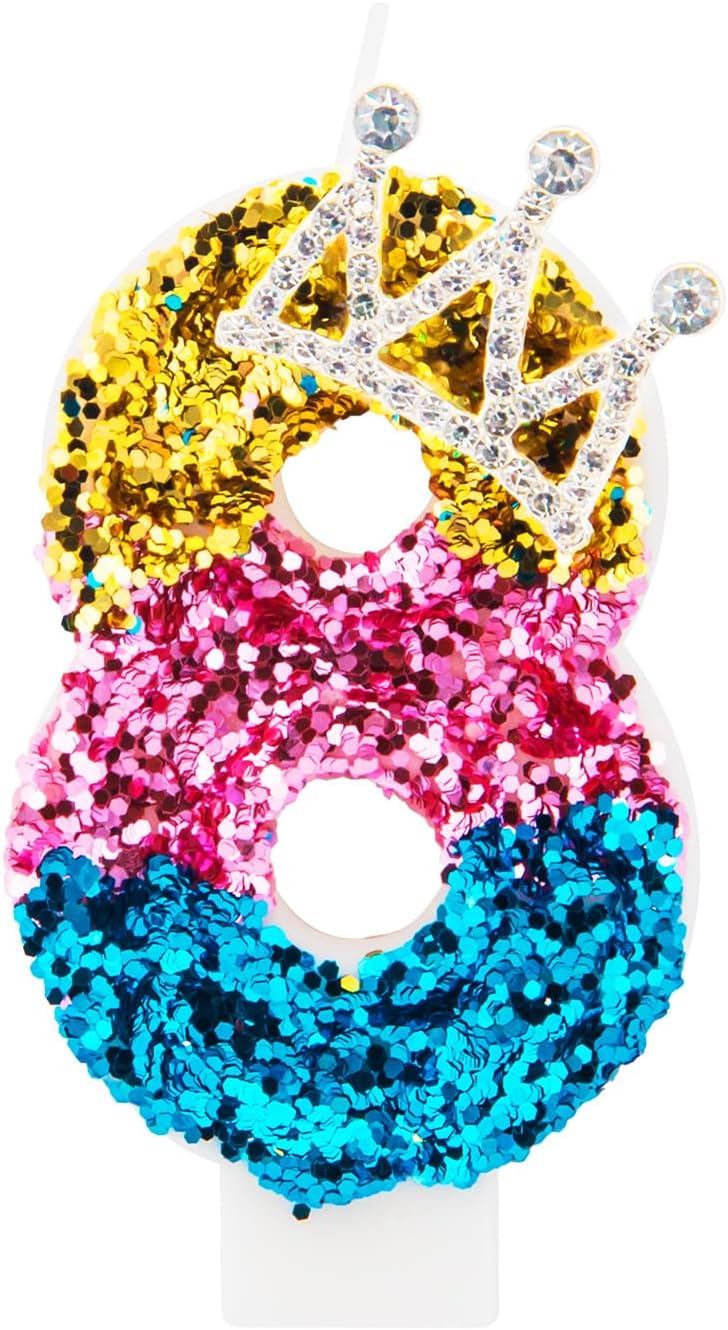 Geburtstagskerze Mit Krone - Rosa Zahl 3 Für Geburtstagstorten