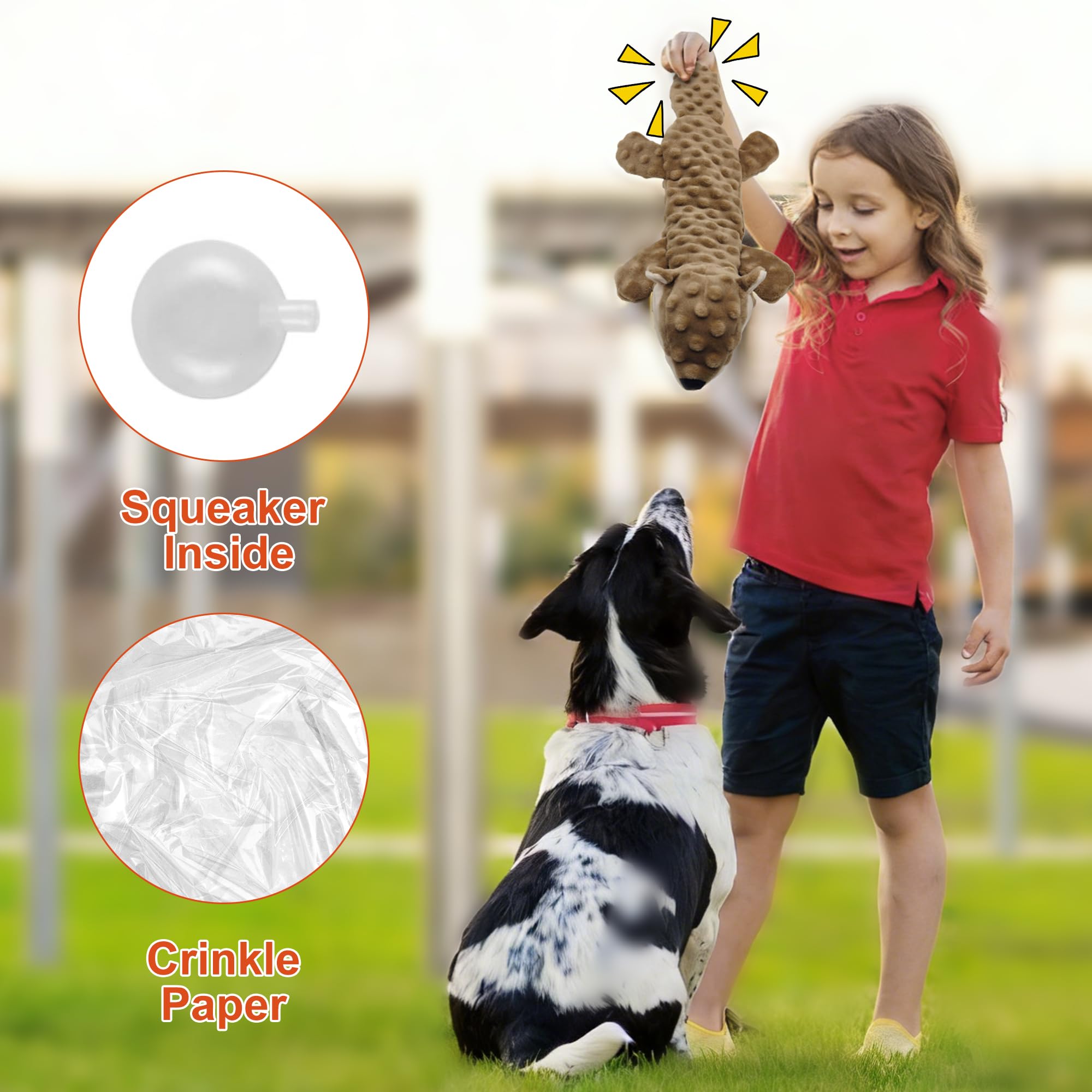Quietschendes Hundespielzeug, keine Füllung, Plüsch-Hundespielzeug, um sie beschäftigt zu halten, knisterndes Kauspielzeug für große, mittelgroße und kleine Hunde, interaktives
