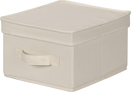Caja de almacenamiento, de la marca Household Essentials, mezcla de algodón, Natural Trim, M
