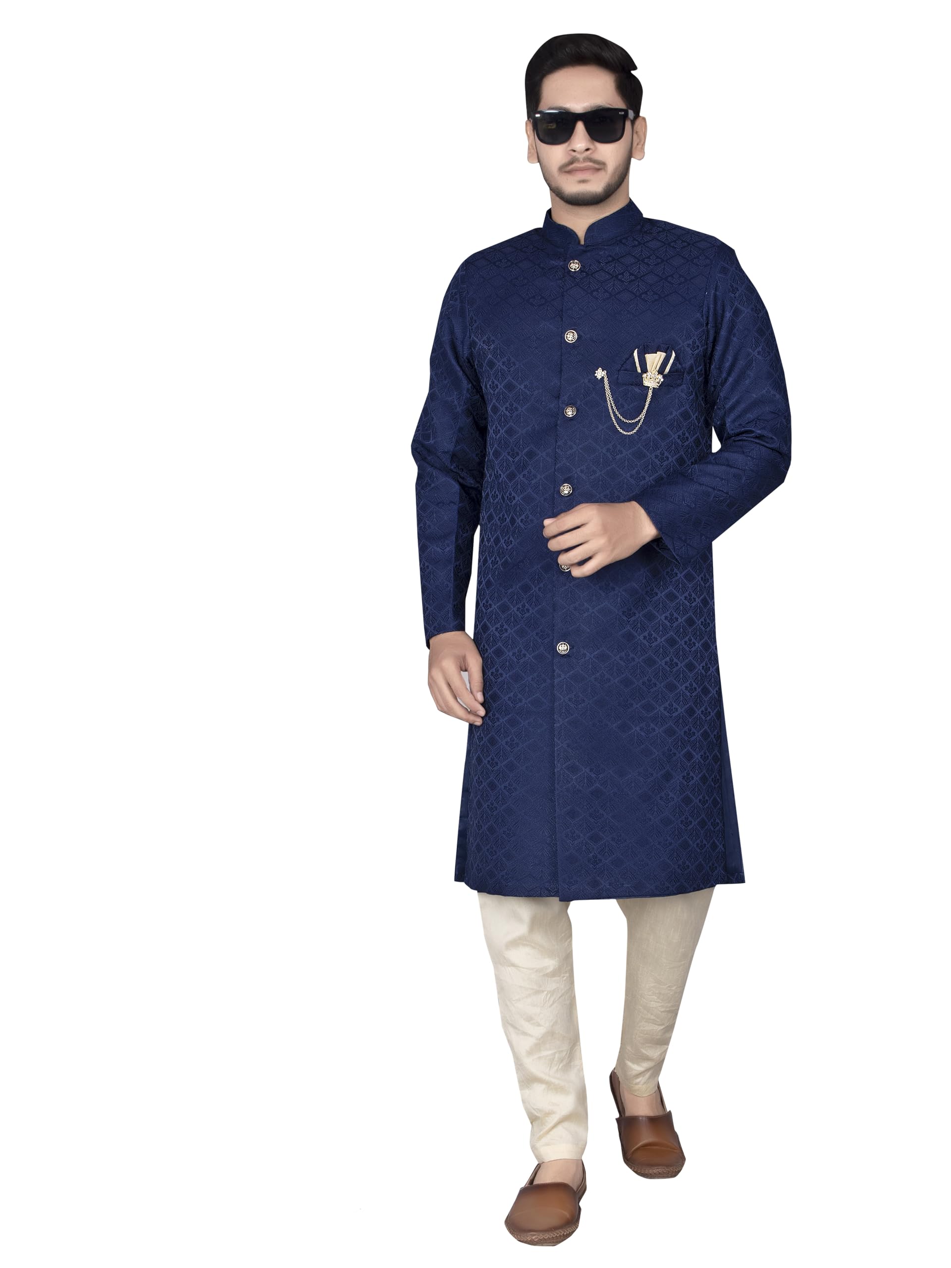 xepon N.B.F Fashion Mens Ethnic Wear Indo Western Kurta Pyjama Set-picture-20