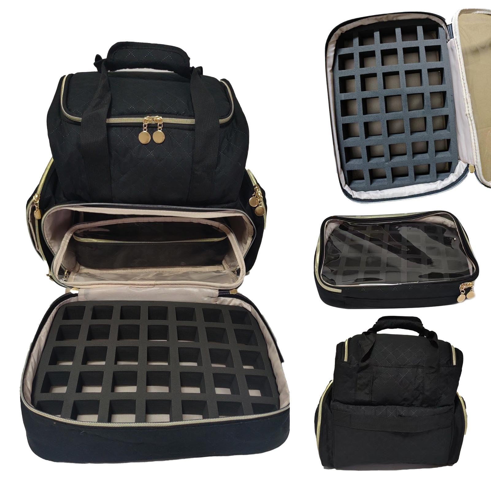 Torba do przechowywania lakieru do paznokci, torba podróżna na zestaw do | manicure, organizer na lakier do paznokci, mieści 48 butelek, torba podróżna na akcesoria do manicure