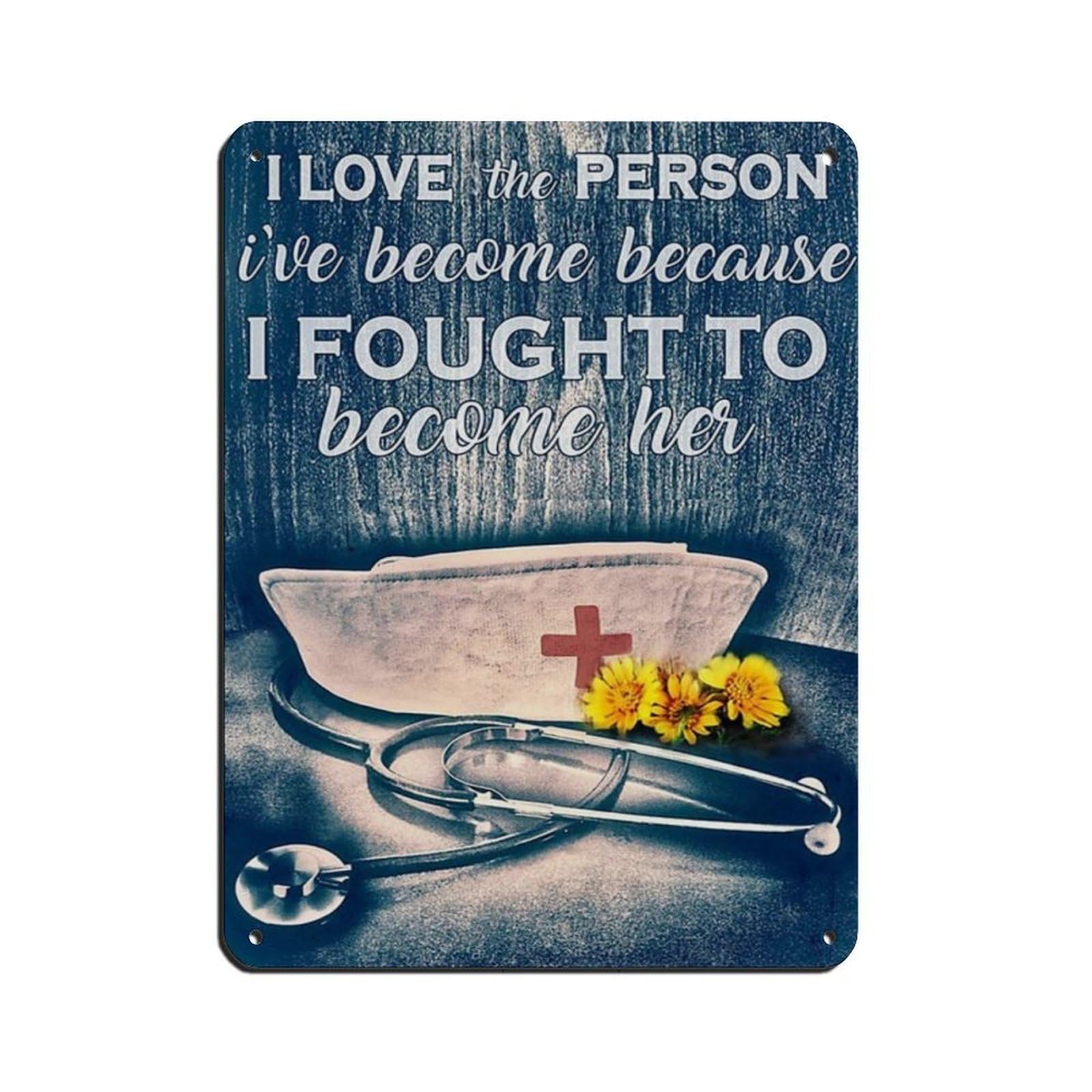 Nurse Poster, Proud Nurse Tin Sign Vintage Metal Pub Club Cafe Bar Home Wall Art Decoration Poster Retro 12x16inch(30x40cm)