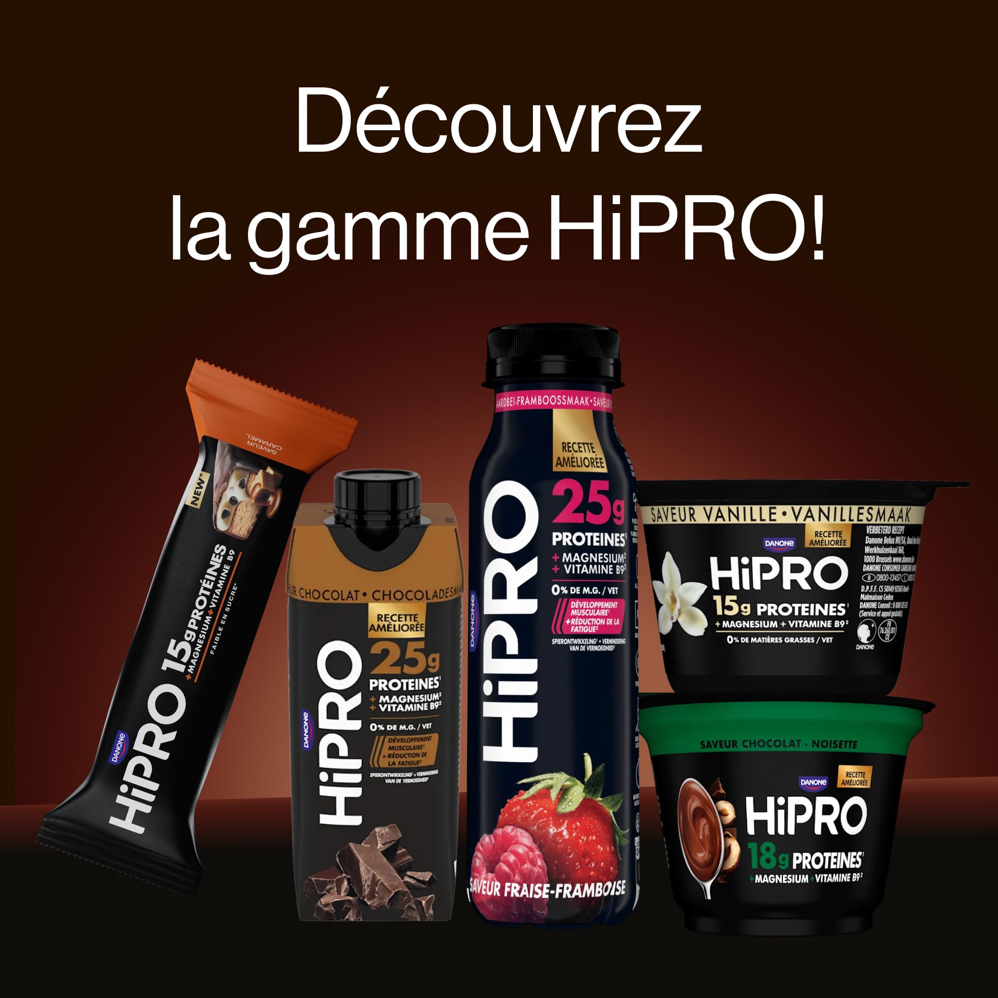 Hipro - Boisson protéinée goût caramel café - 330ml - Lot de 8x330ml