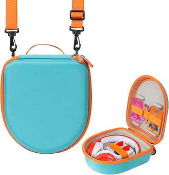 Hard Case for Yoto Mini Audio Music Player with Headphone, Travel Carrying Case Holds Yoto Mini, Headphones and Other Accessories with Adjustable Shoulder Strap, Up to 30 Audiobook CardsTeal