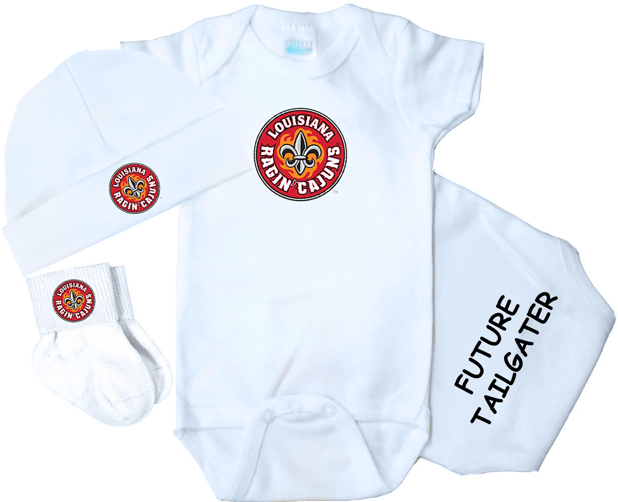 Future Tailgater Louisiana Lafayette Ragin Cajuns 3 Piece Baby Clothing Set (3-6 months)