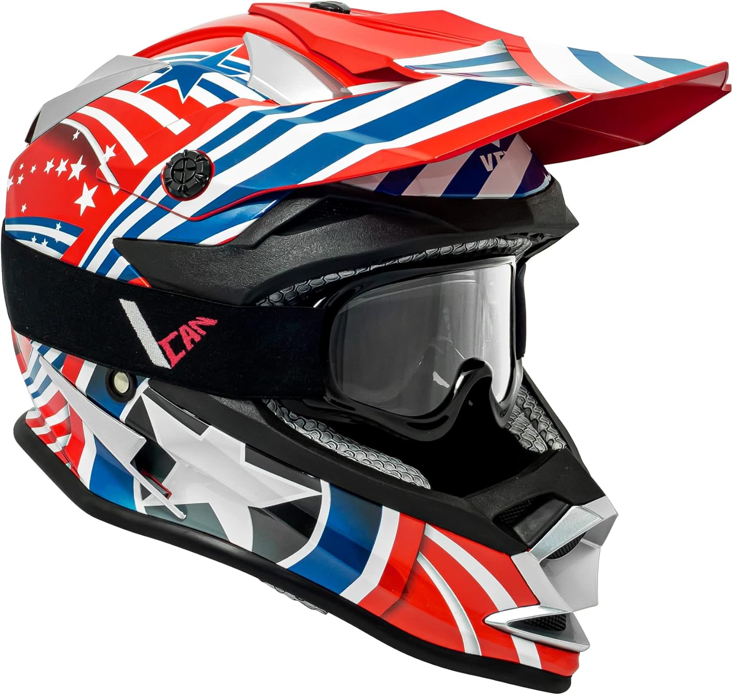 VCAN VX38Y Youth Kids ATV Motorcross Offroad Dirt Bike Motorcycle Goggles Gloves Downhill Helmet DOT Approved : Automotive