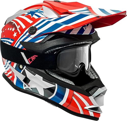 Miniatura 4 de VCAN VX38Y - Casco para niños y jóvenes, aprobado por el Departamento de Transporte (DOT), para ATV, motocross, bicicleta de tierra, motocicleta,