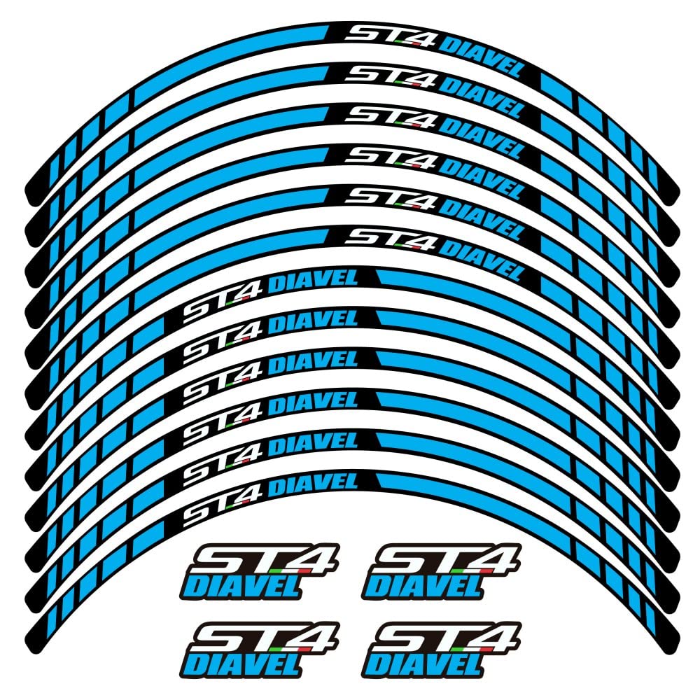 Kit autocollants jante moto Ducati ST4 Diavel - Stickers roues