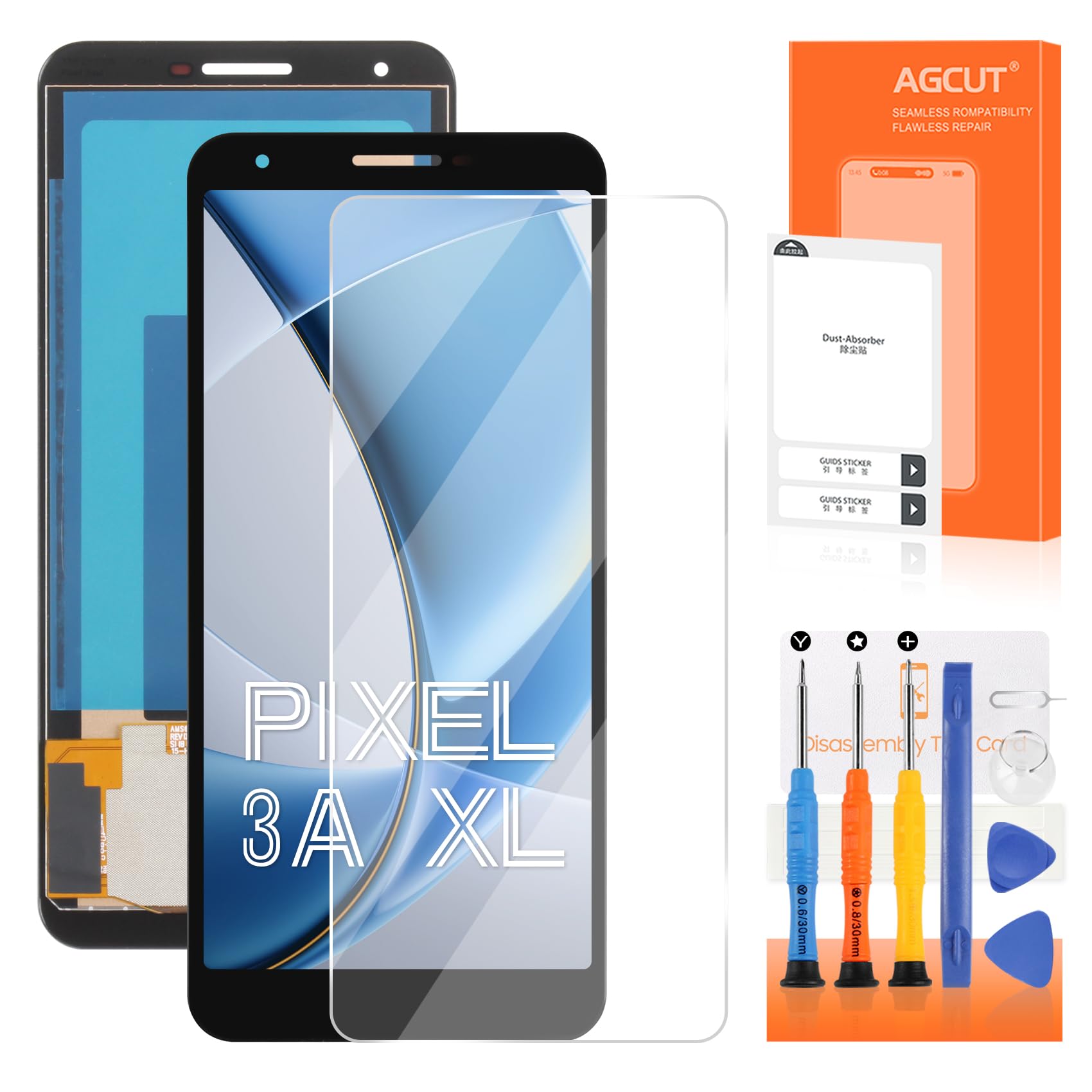 INCELL for Google Pixel 3A XL Screen Replacement for Google Pixel 3A XL LCD Display G020C, G020G, G020F Screen Touch Digitizer Assembly Repair Part
