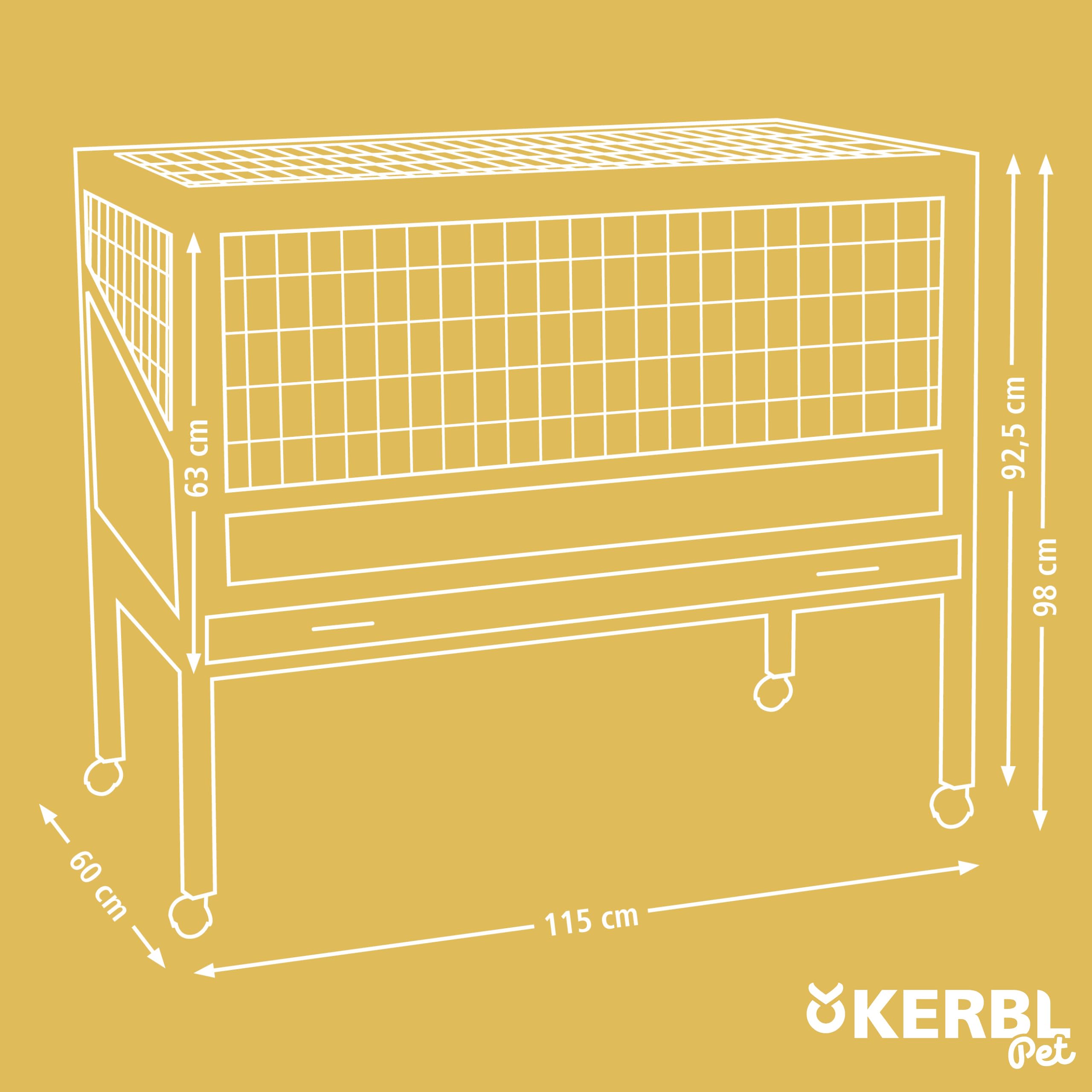 Kerbl Pet Indoor Deluxe Klatka dla Małych Zwierząt, Brązowy, 115 x 60 x 92.5 cm