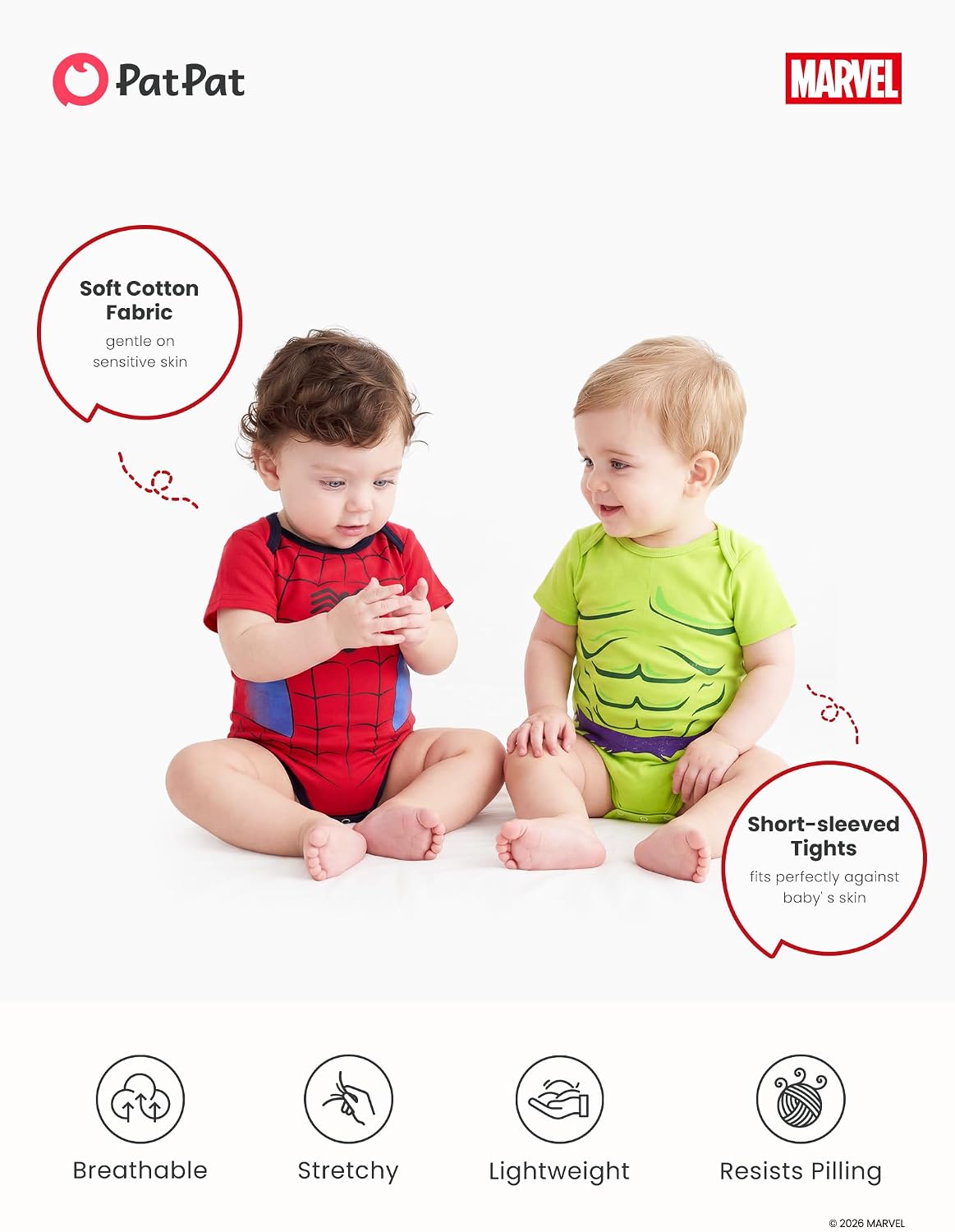 Disney Marvel Cars Toy Story Baby Clothes, 5 Pack Short-Sleeve Bodysuits, Newborn to Infant Outfits Costumes, 0-18 Months