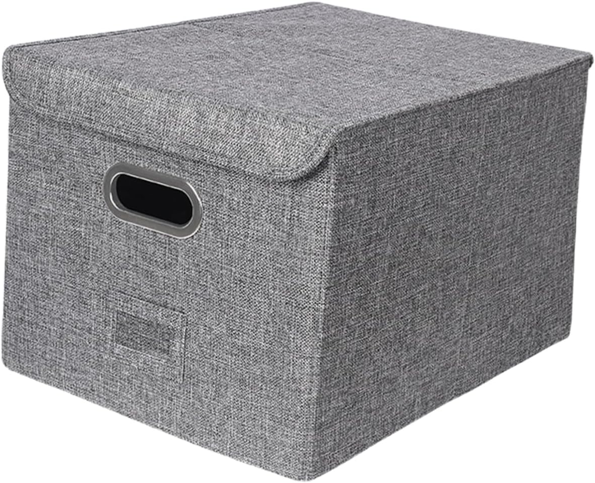 OUNONA Foldable Large Capacity Storage Bin Organizer for Clothes Toys and Books Fabric Storage Holder for Closet Wardrobe under Bed Use Grey Color