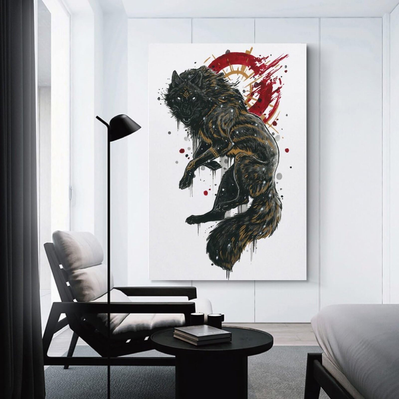 Junmoney Amarok Canvas Wall Decor 24x36inch(60x90cm), for Home Lounge, Bedroom Or Reading Nook, A Home Accent with Warm Character