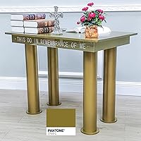 Vista 2 de FixtureDisplays® 39.3 X 23.6 X 30 "Santuario de la Mesa de Comunión Sagrada de la Iglesia del MDF del color del oro 14308-nueva versión-NF