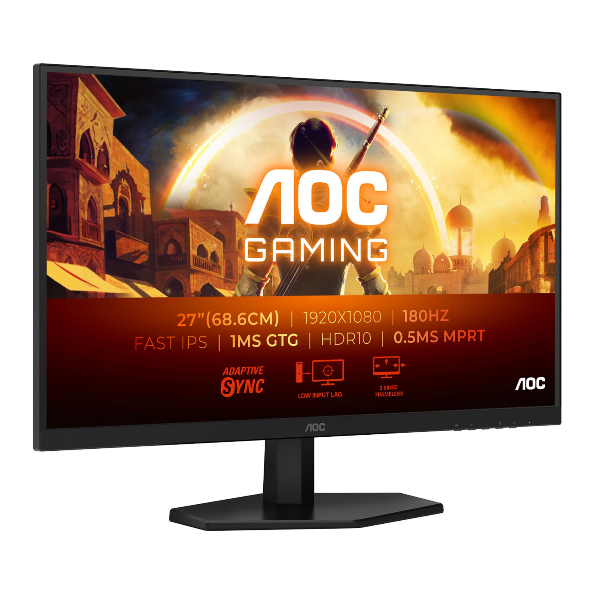 AOC 27G42E 27 inch FHD Gaming Monitor 180Hz, Fast IPS Panel, 0.5ms